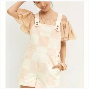 Hutch Cream and Pink High-Waisted Shorts